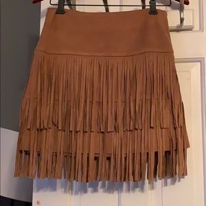 Aqua Fringe Mini Skirt